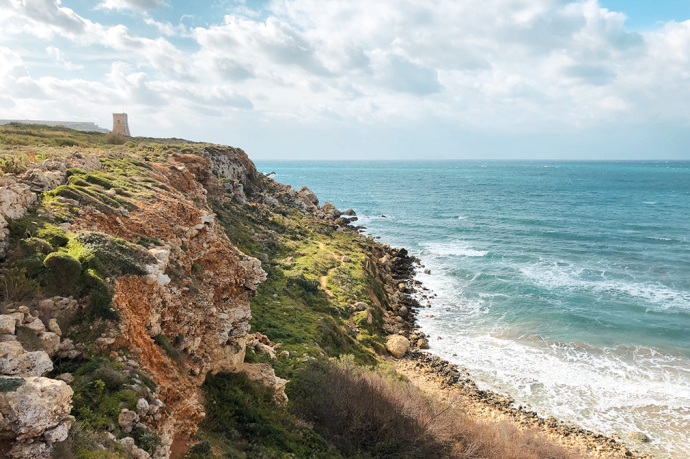A small watchtower in Għajn Tuffieħa, Malta